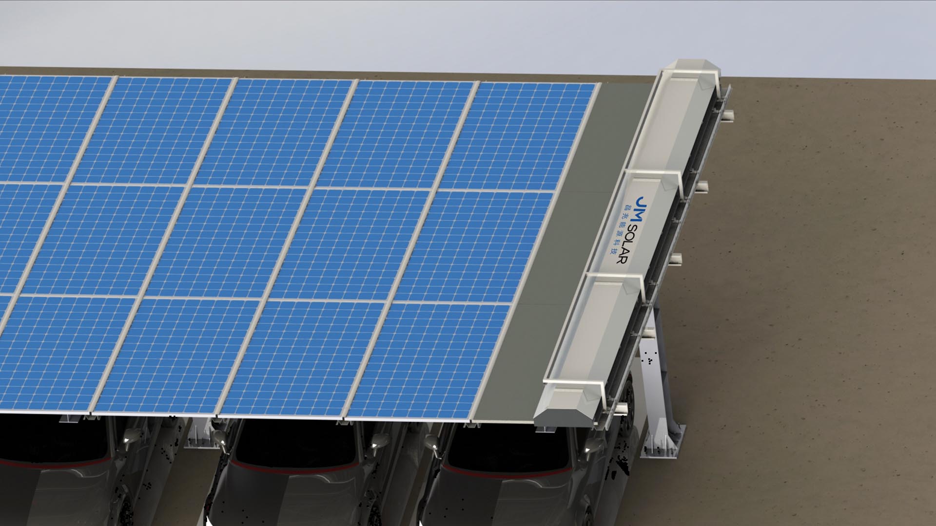 Solar Cleaning mounting system for carport Solar Cleaning mounting system for carport